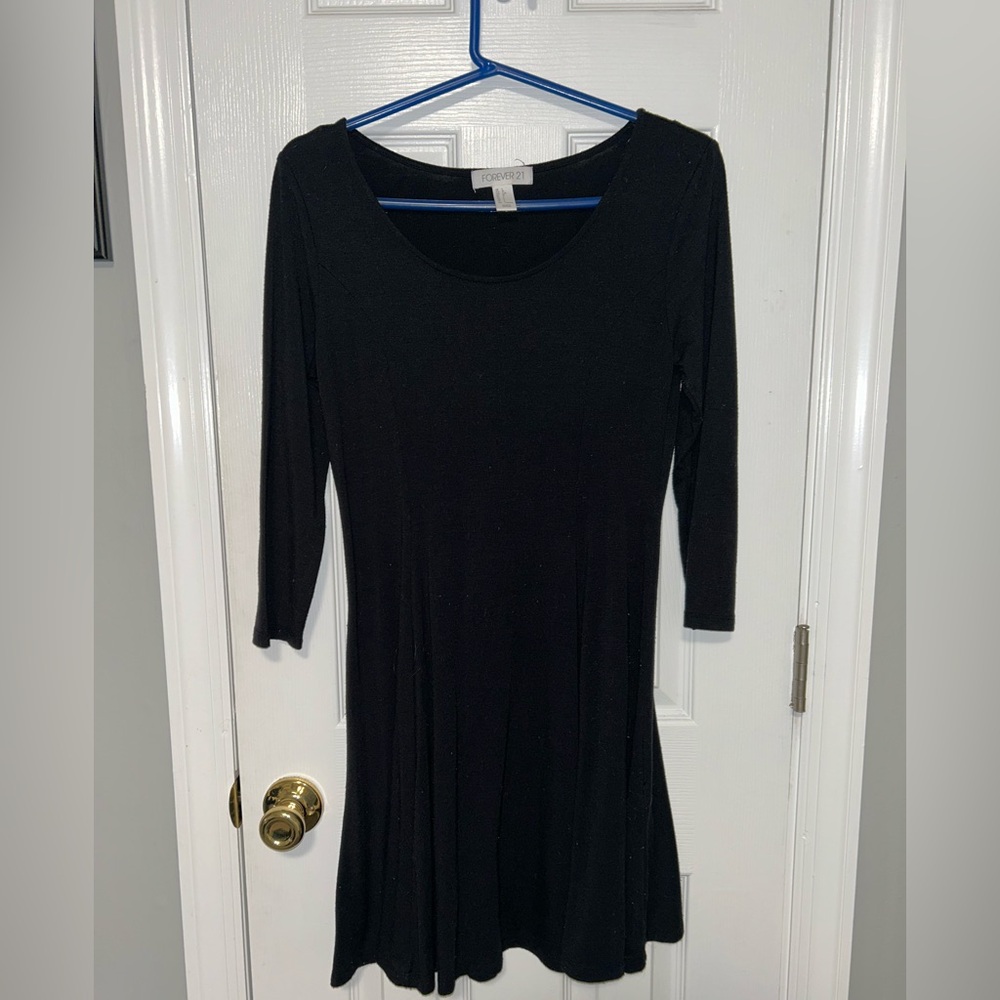 Forever 21 Black Dress Quarter Sleeve